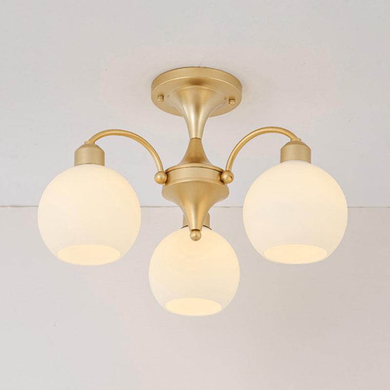 Modern Simple Ceiling Light Ball Shape Shade Iron Ceiling Lamp for Bedroom