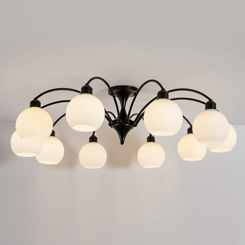 Modern Simple Ceiling Light Ball Shape Shade Iron Ceiling Lamp for Bedroom
