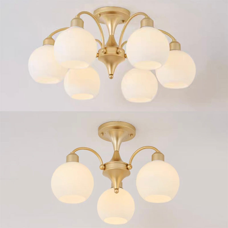 Modern Simple Ceiling Light Ball Shape Shade Iron Ceiling Lamp for Bedroom