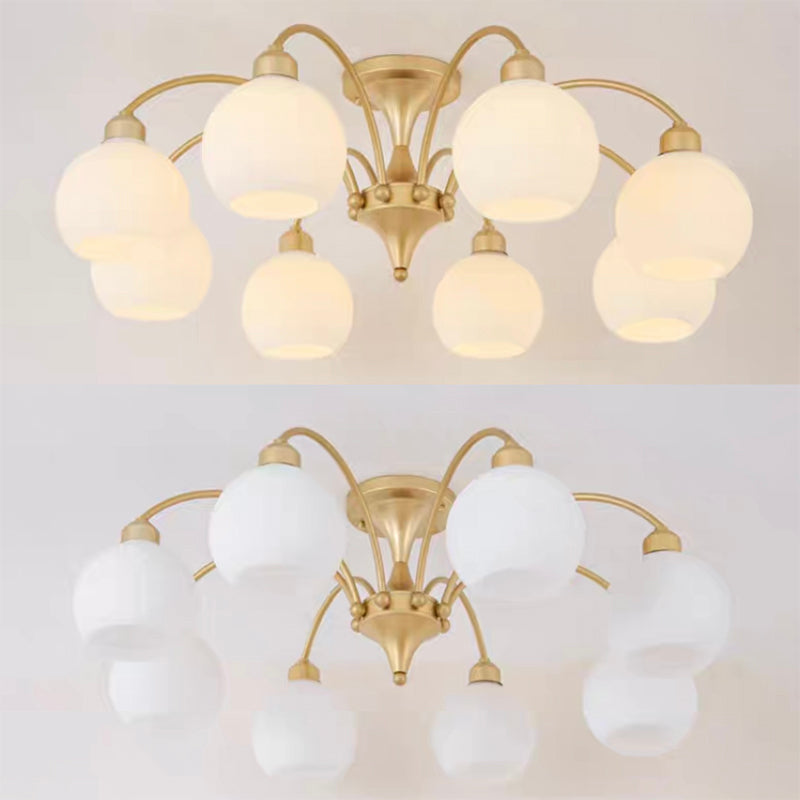 Modern Simple Ceiling Light Ball Shape Shade Iron Ceiling Lamp for Bedroom