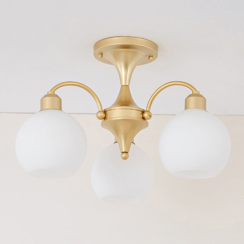 Modern Simple Ceiling Light Ball Shape Shade Iron Ceiling Lamp for Bedroom