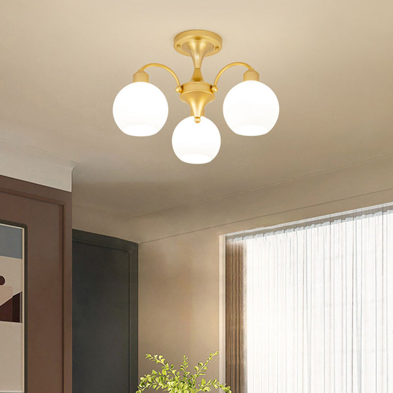 Modern Simple Ceiling Light Ball Shape Shade Iron Ceiling Lamp for Bedroom