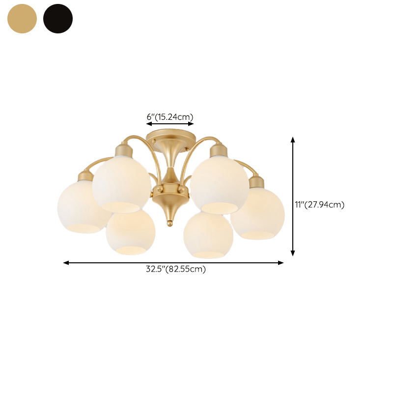 Modern Simple Ceiling Light Ball Shape Shade Iron Ceiling Lamp for Bedroom