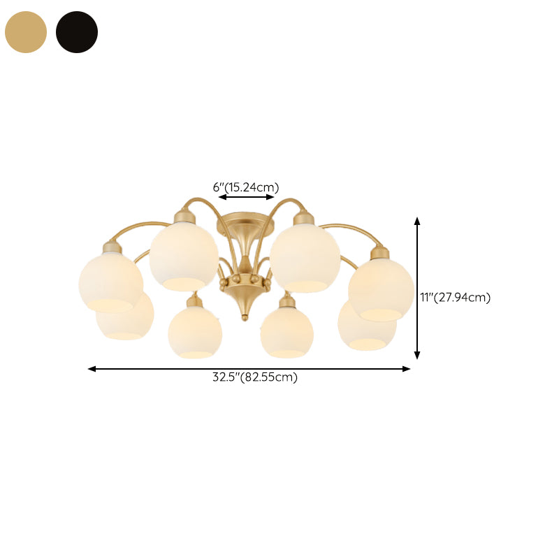 Modern Simple Ceiling Light Ball Shape Shade Iron Ceiling Lamp for Bedroom