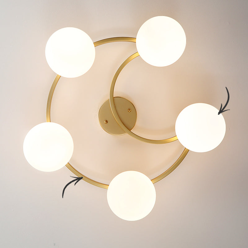 Modern Simple Ceiling Light Ball Shape Iron Ceiling Lamp for Bedroom