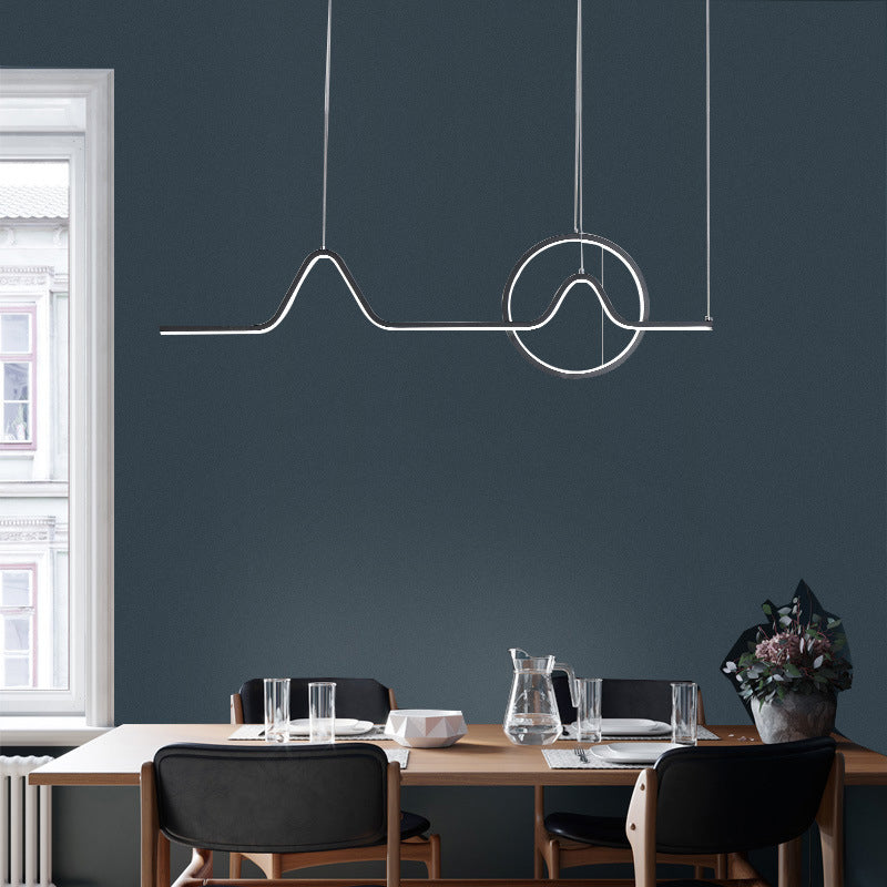 2-Light Modernism Golden/Black Ceiling Light LED Kitchen Island Lighting for Bedroom