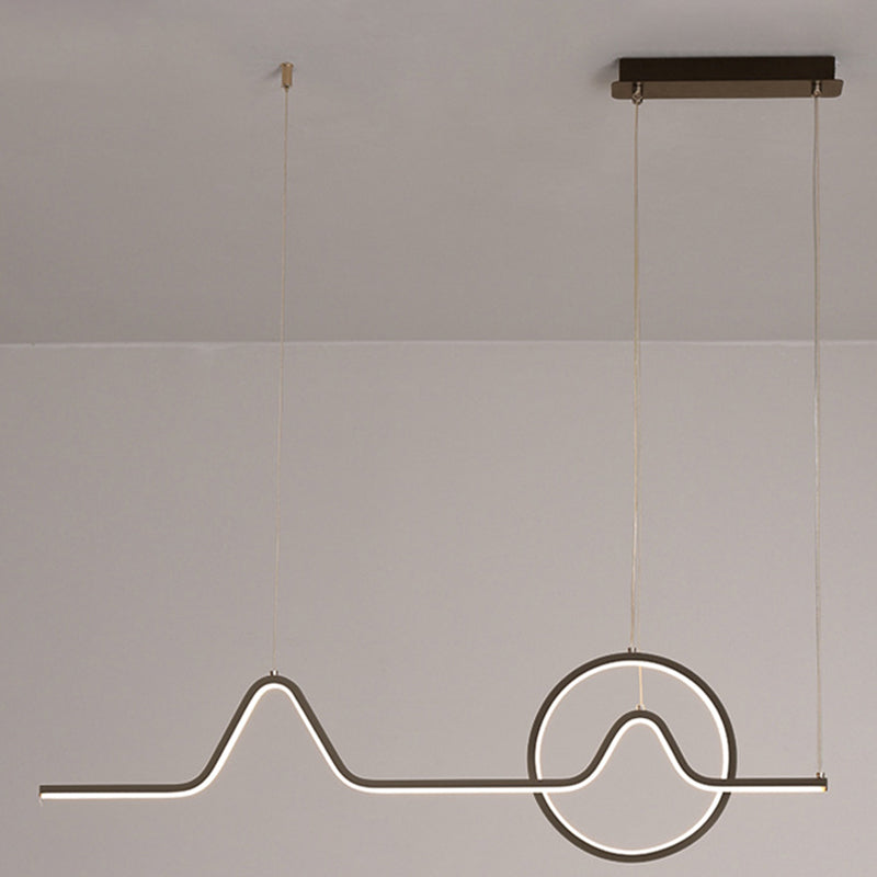 2-Light Modernism Golden/Black Ceiling Light LED Kitchen Island Lighting for Bedroom