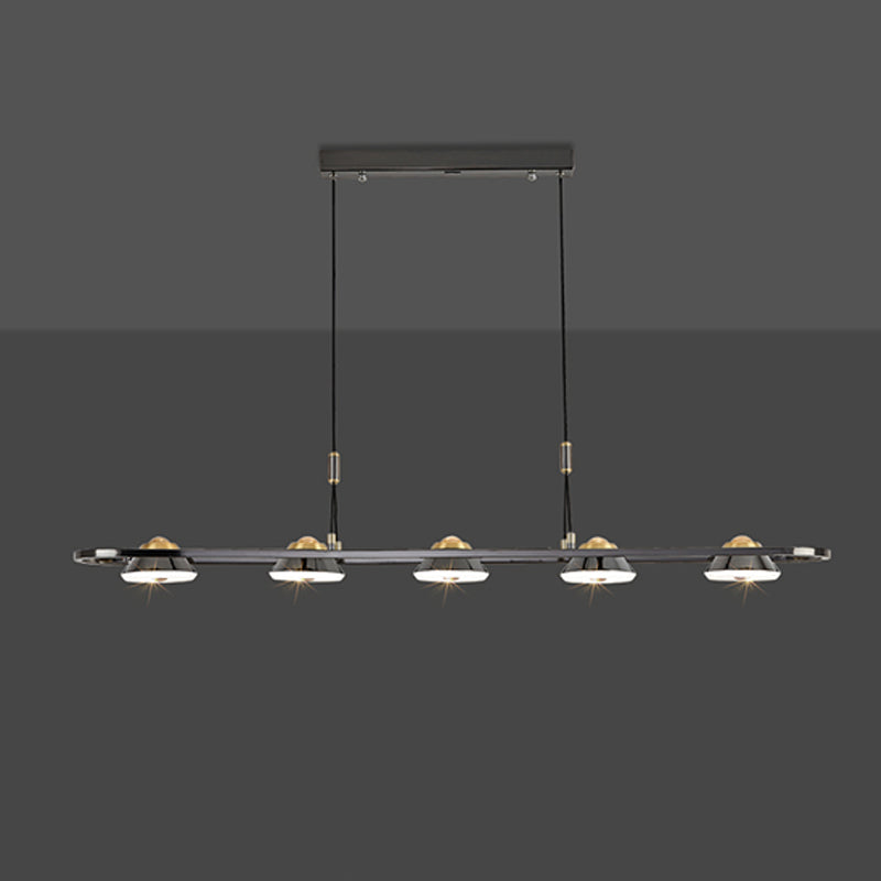 Black and Gold Hanging Light Modern Island Light Fixture with Metal for Dining Room
