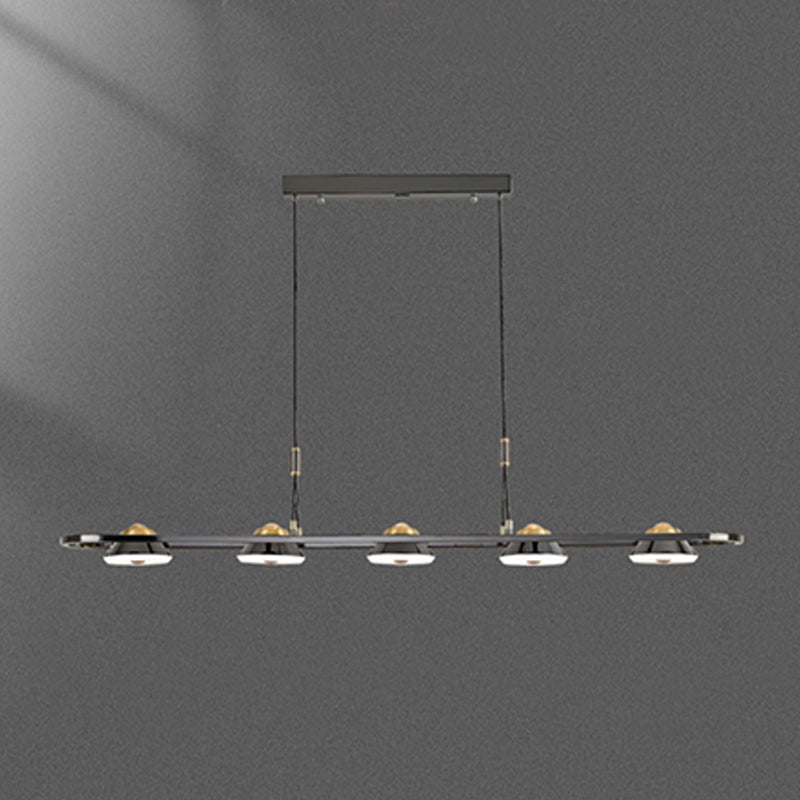 Black and Gold Hanging Light Modern Island Light Fixture with Metal for Dining Room