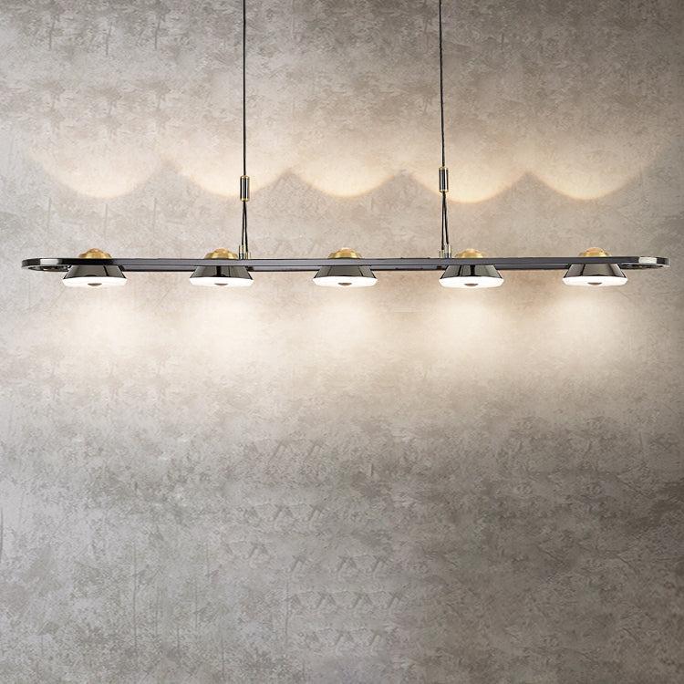 Black and Gold Hanging Light Modern Island Light Fixture with Metal for Dining Room