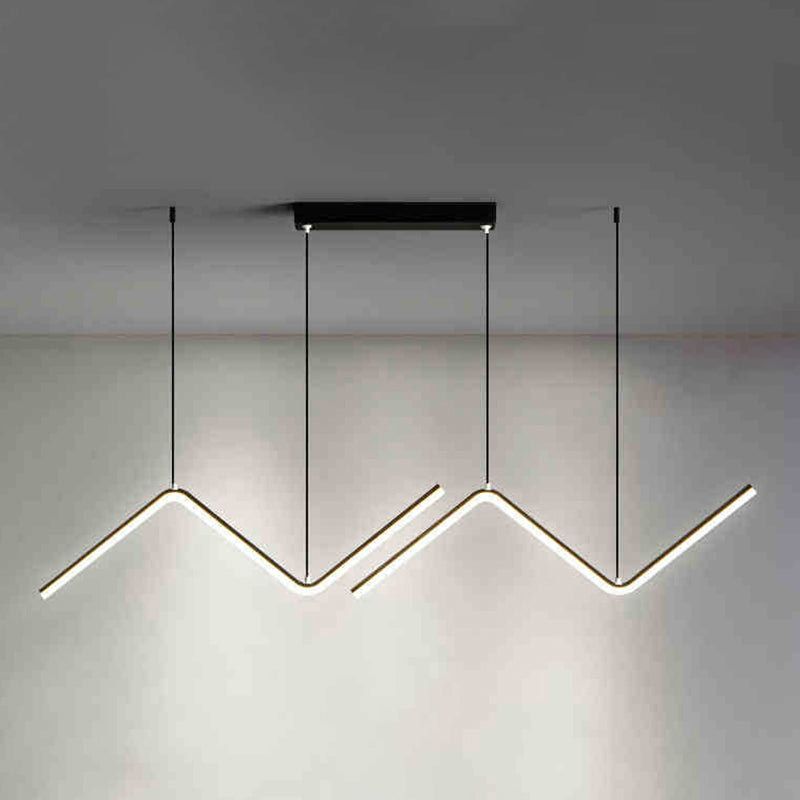 Golden/Black Ceiling Light Contemporary LED Kitchen Island Lighting for Foyer