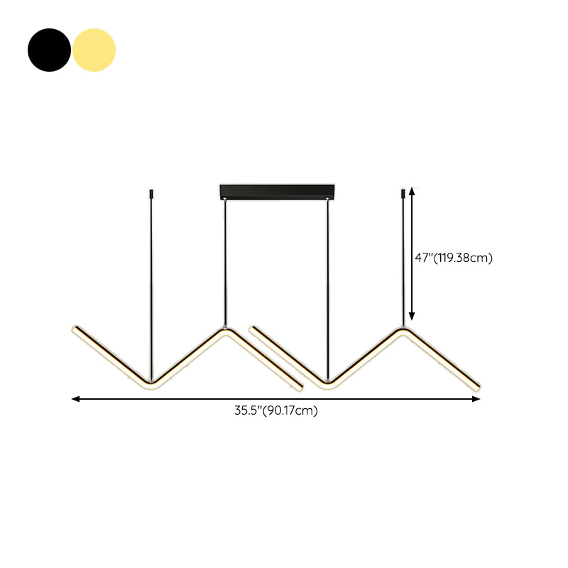 Golden/Black Ceiling Light Contemporary LED Kitchen Island Lighting for Foyer