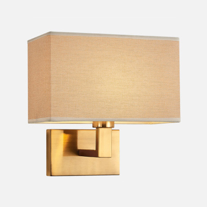 1 - Light Wall Sconce in Black / Gold Metal and Fabric Post Modern Wall Light
