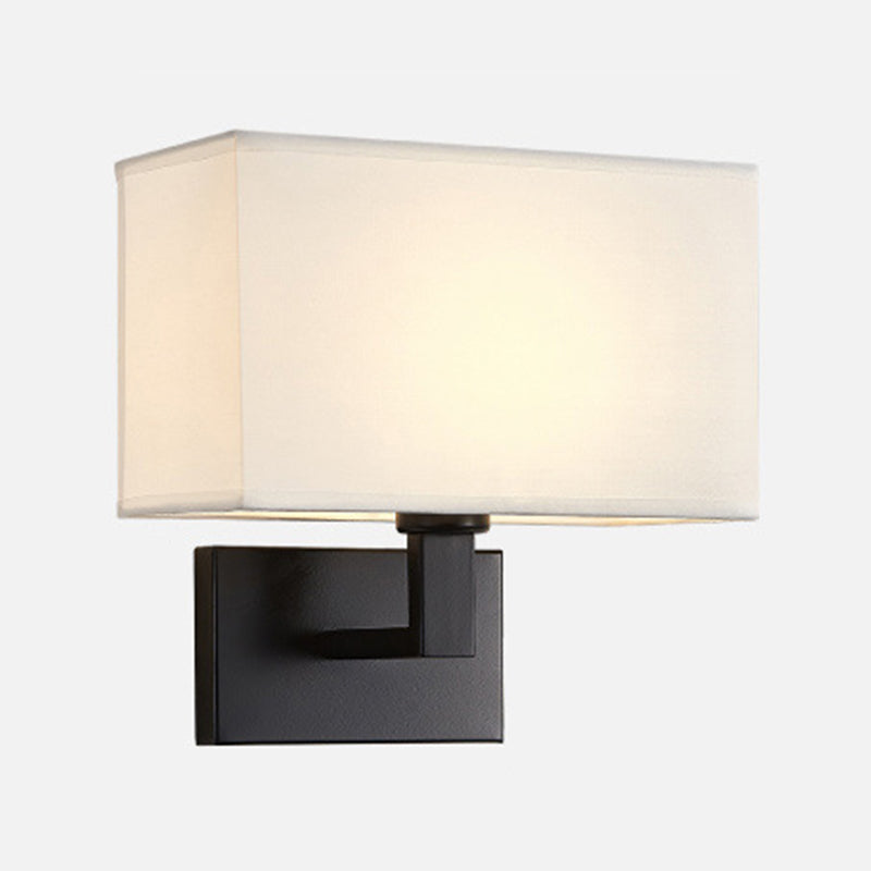 1 - Light Wall Sconce in Black / Gold Metal and Fabric Post Modern Wall Light
