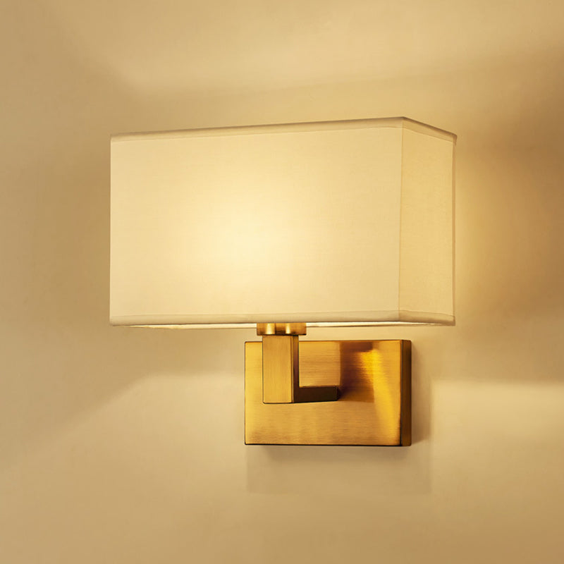 1 - Light Wall Sconce in Black / Gold Metal and Fabric Post Modern Wall Light