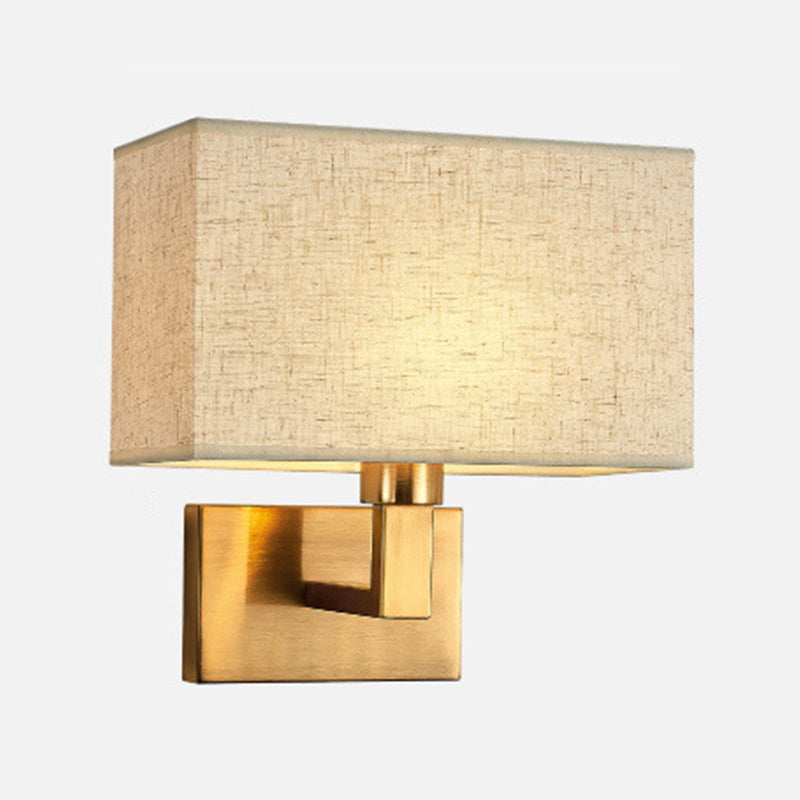 1 - Light Wall Sconce in Black / Gold Metal and Fabric Post Modern Wall Light