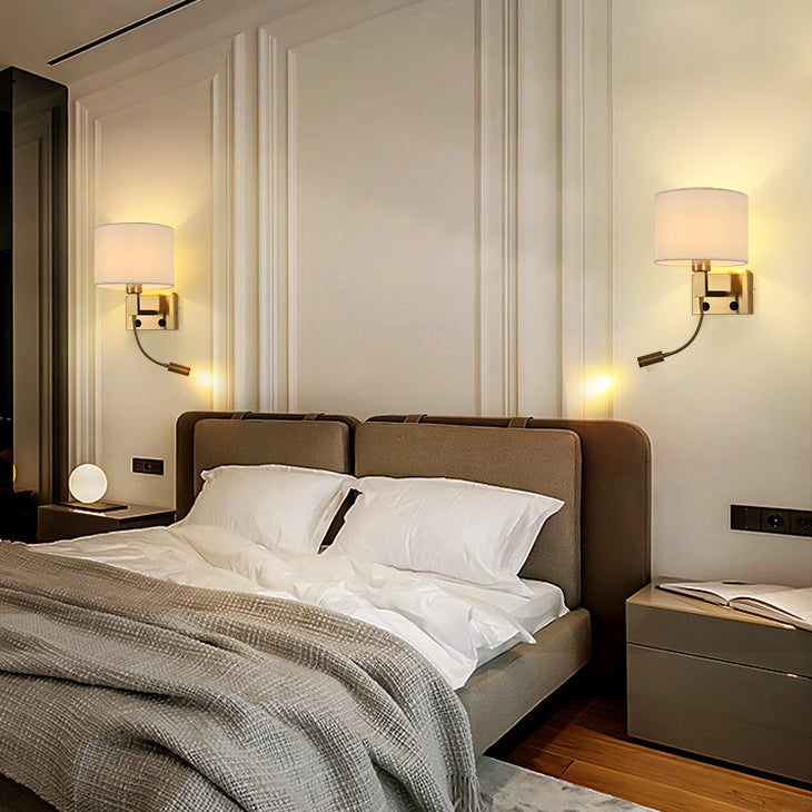 Geometric Wall Lighting Modern Fabric 2 Lights Wall Sconces for Bedroom