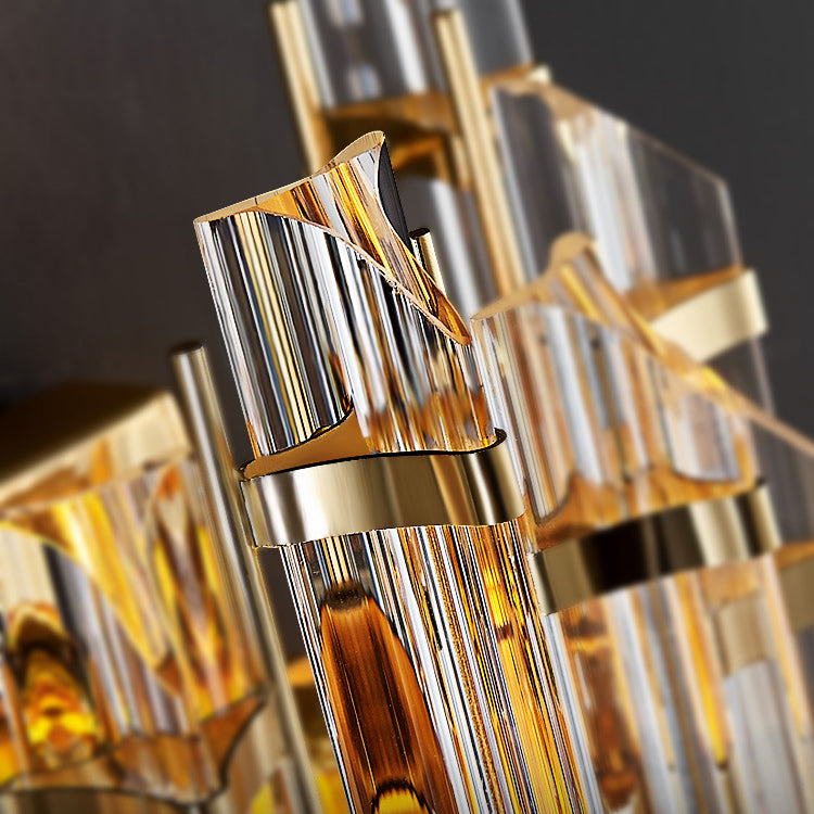 3-Light Modern Golden Wall Mounted Sconce Unique Crystal Wall Light for Bedroom