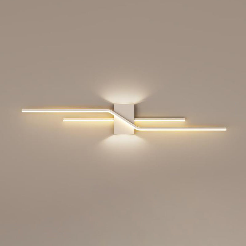 2-Light Modernism Wall Mounted Sconce White/Black LED Wall Light for Foyer