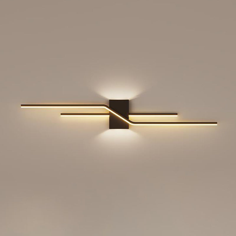 2-Light Modernism Wall Mounted Sconce White/Black LED Wall Light for Foyer