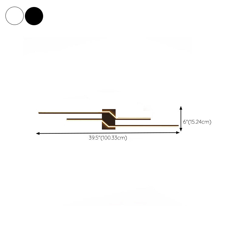 2-Light Modernism Wall Mounted Sconce White/Black LED Wall Light for Foyer