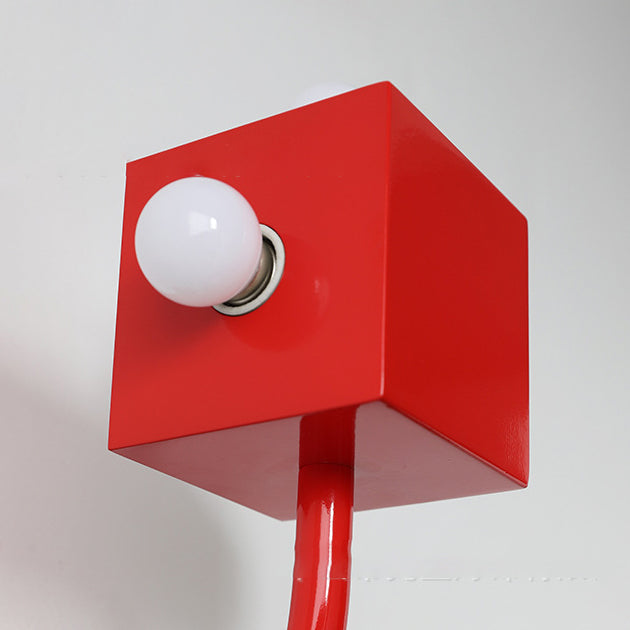 Modern Sconce Light Geometric Metal 3 Lights Wall Lamp in Red