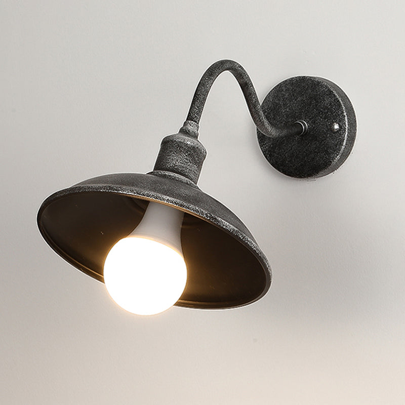 Industrial Wall Sconce Geometric Shape Wall Light with Metal Shade for Courtyard