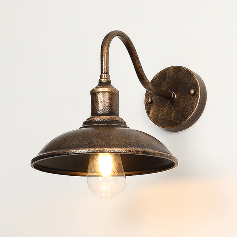 Industrial Wall Sconce Geometric Shape Wall Light with Metal Shade for Courtyard
