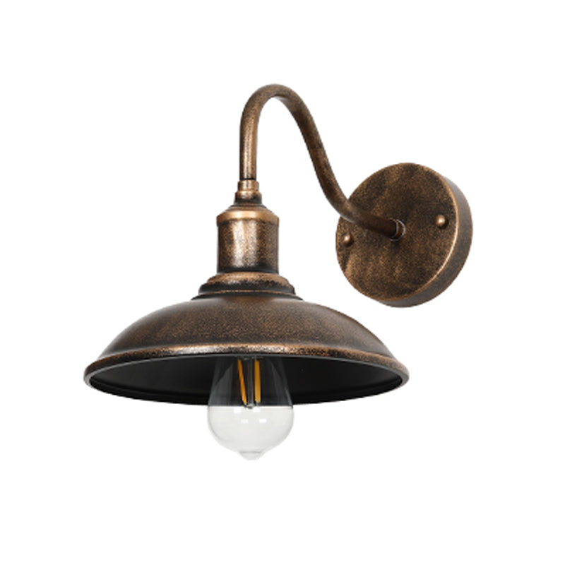 Industrial Wall Sconce Geometric Shape Wall Light with Metal Shade for Courtyard
