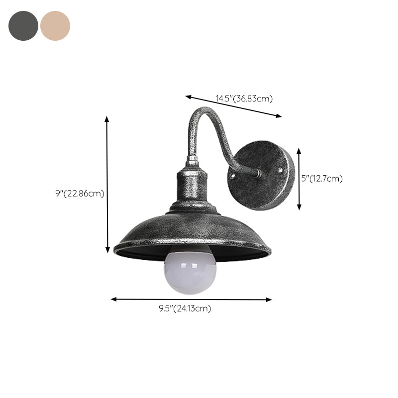 Industrial Wall Sconce Geometric Shape Wall Light with Metal Shade for Courtyard