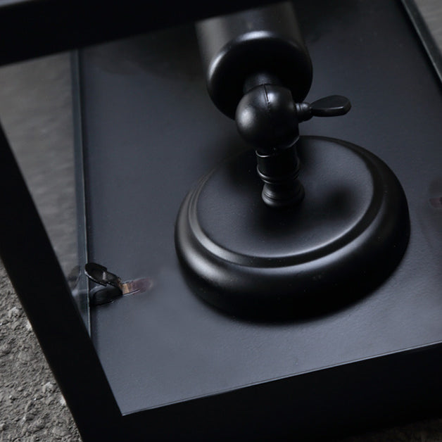 Industrial Metal Wall Sconce Geometric Shape Wall Light with Glass Shade for Courtyard