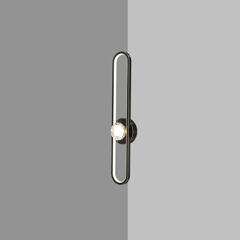 Modern LED Metal Wall Sconce Linear Shape Wall Light with Acrylic Shade for Bedroom