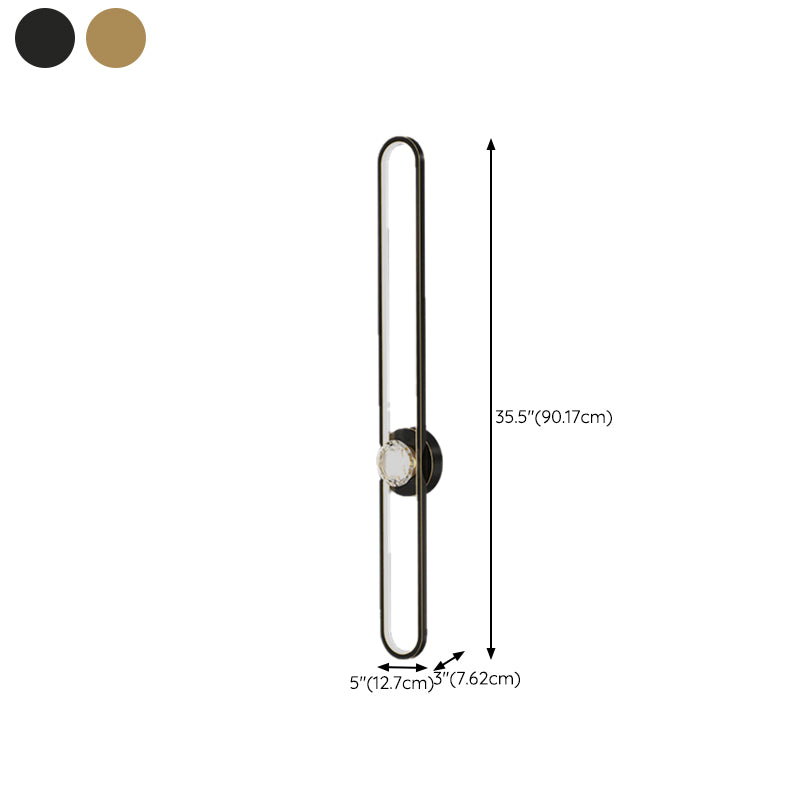 Modern LED Metal Wall Sconce Linear Shape Wall Light with Acrylic Shade for Bedroom