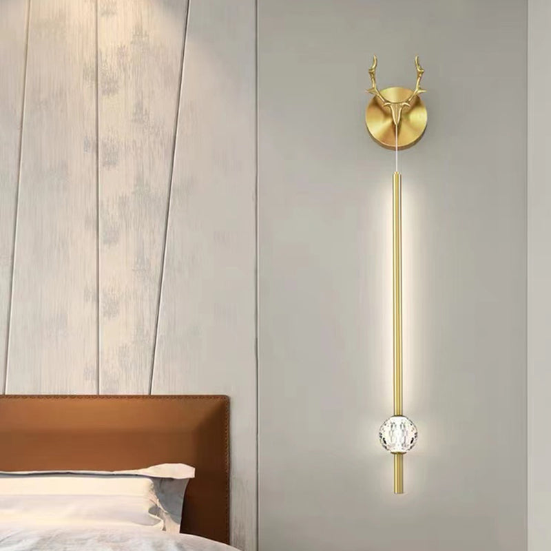 Modern Metal Wall Sconce LED Geometric Shape Wall Light with Acrylic Shade for Bedroom