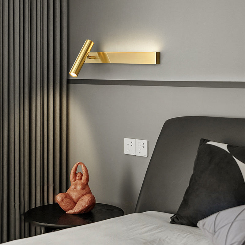 Modern Metal LED Wall Sconce Geometric Shape Wall Light with Acrylic Shade for Bedroom