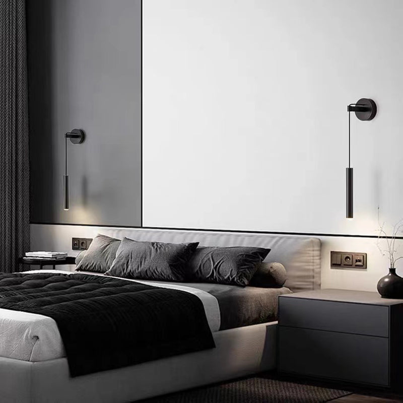Modern Metal Wall Sconce Cylinder Shape Wall Light for Bedroom