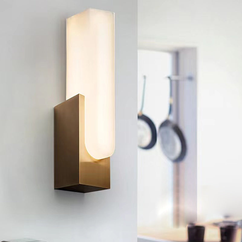 Post-Modern Wall Sconce Marble-Shade Sconce Light Fixture for Living Room