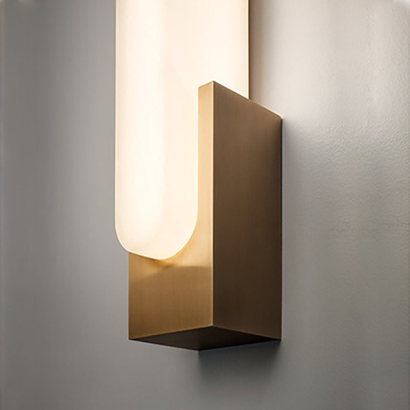 Post-Modern Wall Sconce Marble-Shade Sconce Light Fixture for Living Room