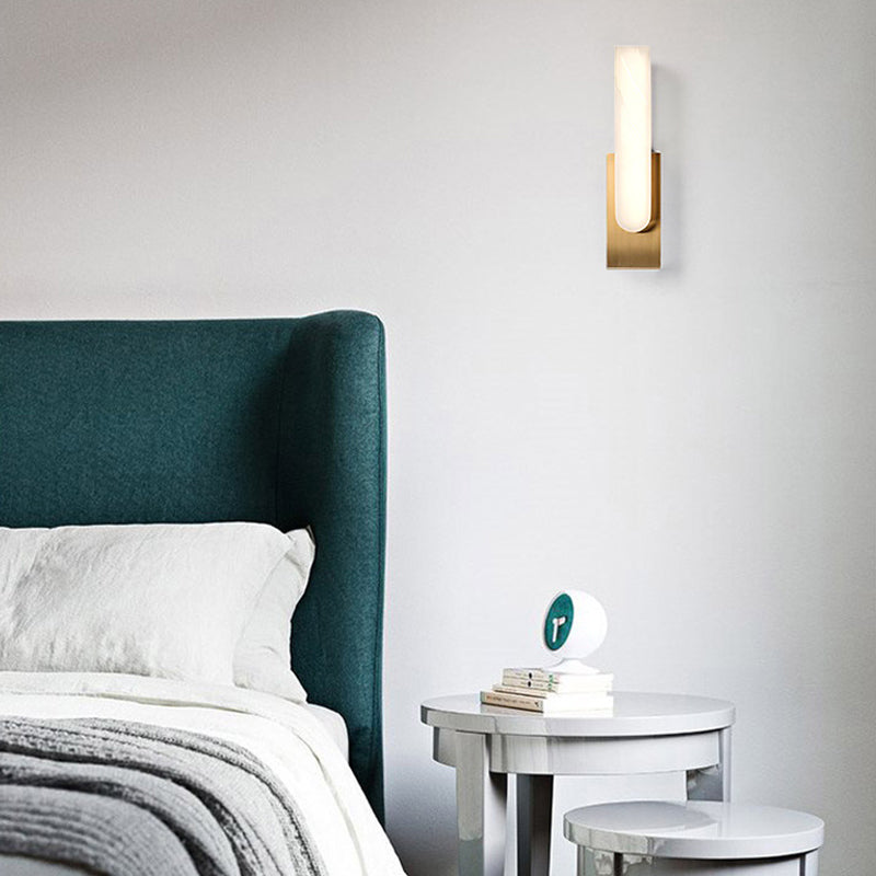 Post-Modern Wall Sconce Marble-Shade Sconce Light Fixture for Living Room