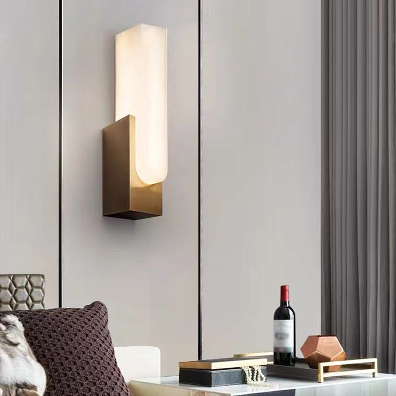 Post-Modern Wall Sconce Marble-Shade Sconce Light Fixture for Living Room