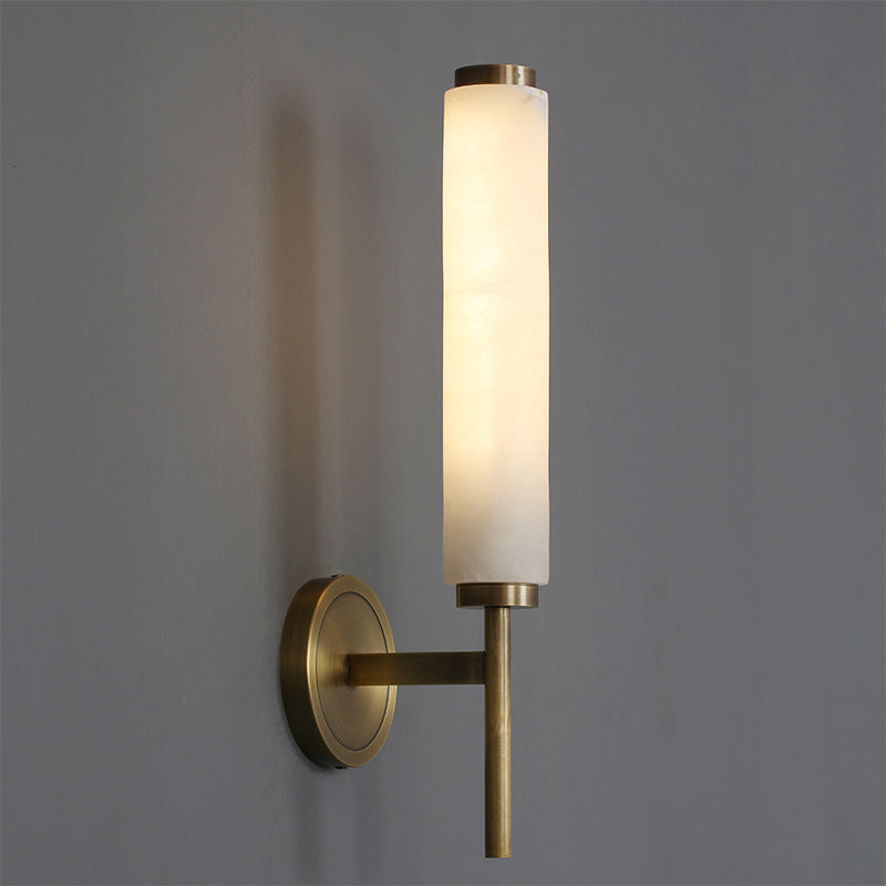 Trio 1 / 2 - Light Traditional Bath Sconce Solid Brass & Marble Bathroom Vanity Lighting
