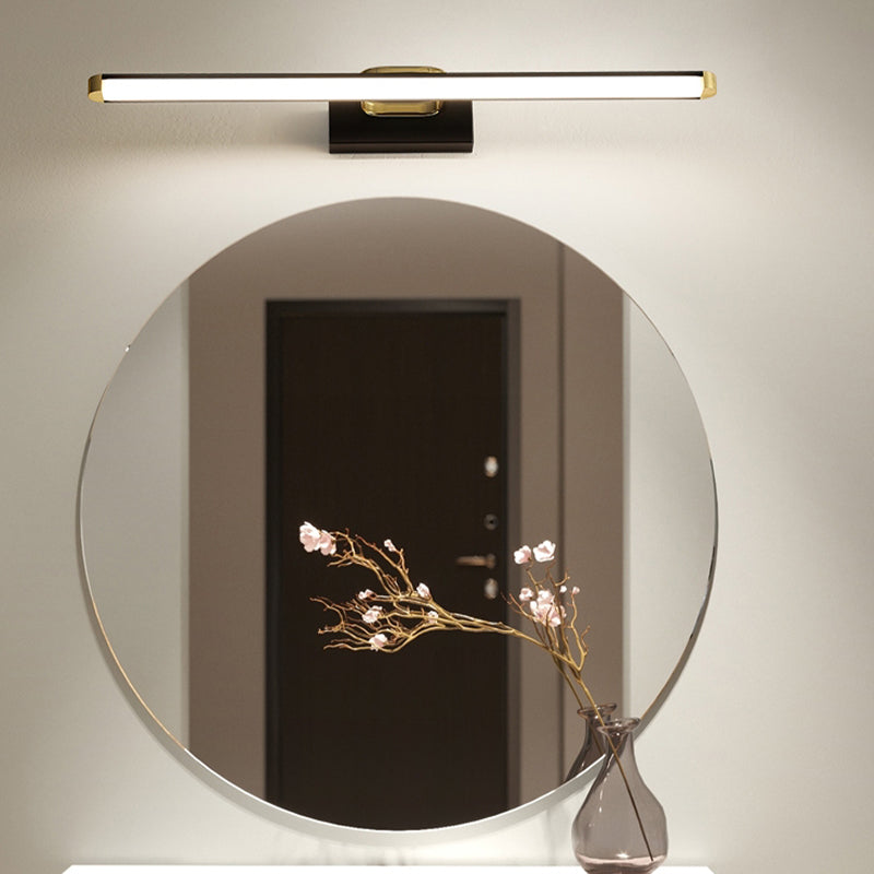 Minimalism Vanity Lighting Metal Wall Light Fixture in Black for Bathroom