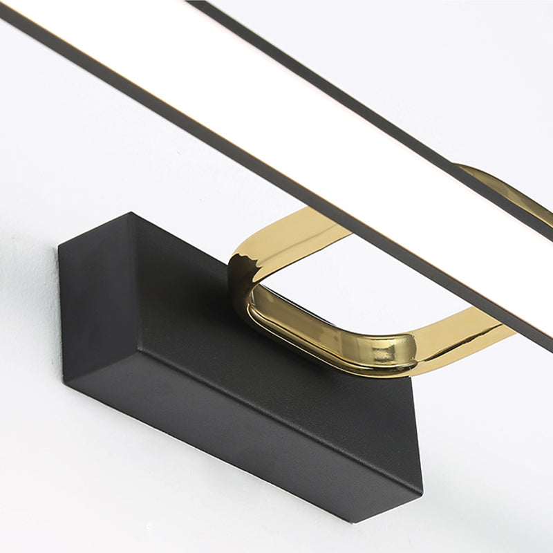 Minimalism Vanity Lighting Metal Wall Light Fixture in Black for Bathroom