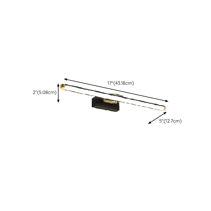 Minimalism Vanity Lighting Metal Wall Light Fixture in Black for Bathroom