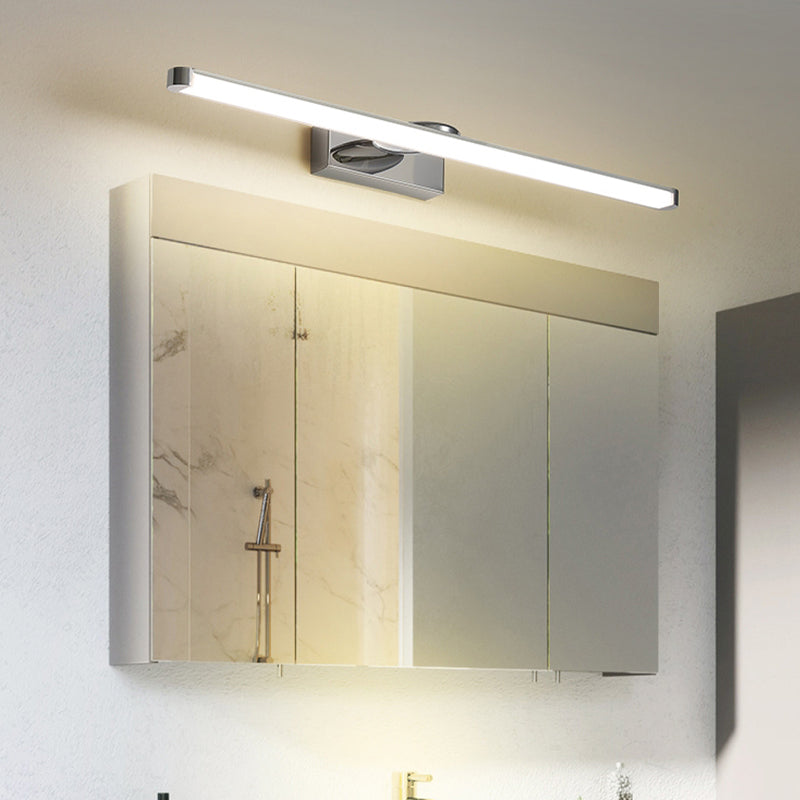 Modern Vanity Lighting Metal Wall Light Fixture in Silver for Bathroom