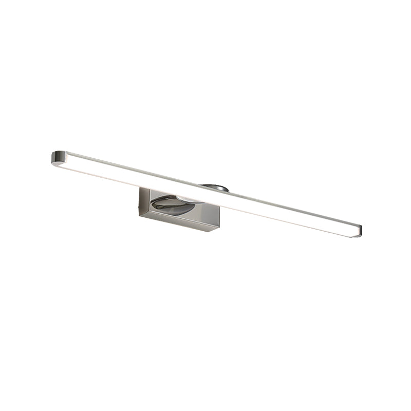 Modern Vanity Lighting Metal Wall Light Fixture in Silver for Bathroom