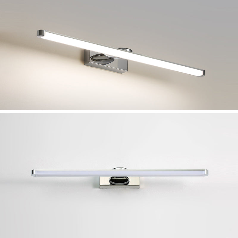 Modern Vanity Lighting Metal Wall Light Fixture in Silver for Bathroom