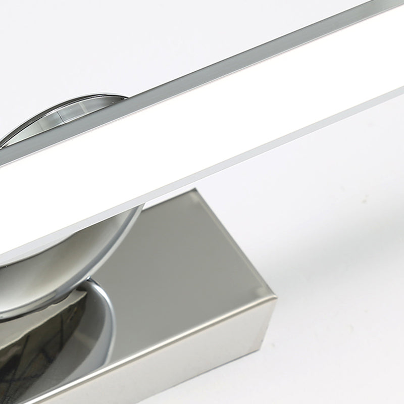 Modern Vanity Lighting Metal Wall Light Fixture in Silver for Bathroom