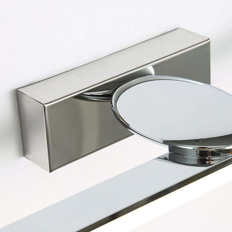 Modern Vanity Lighting Metal Wall Light Fixture in Silver for Bathroom