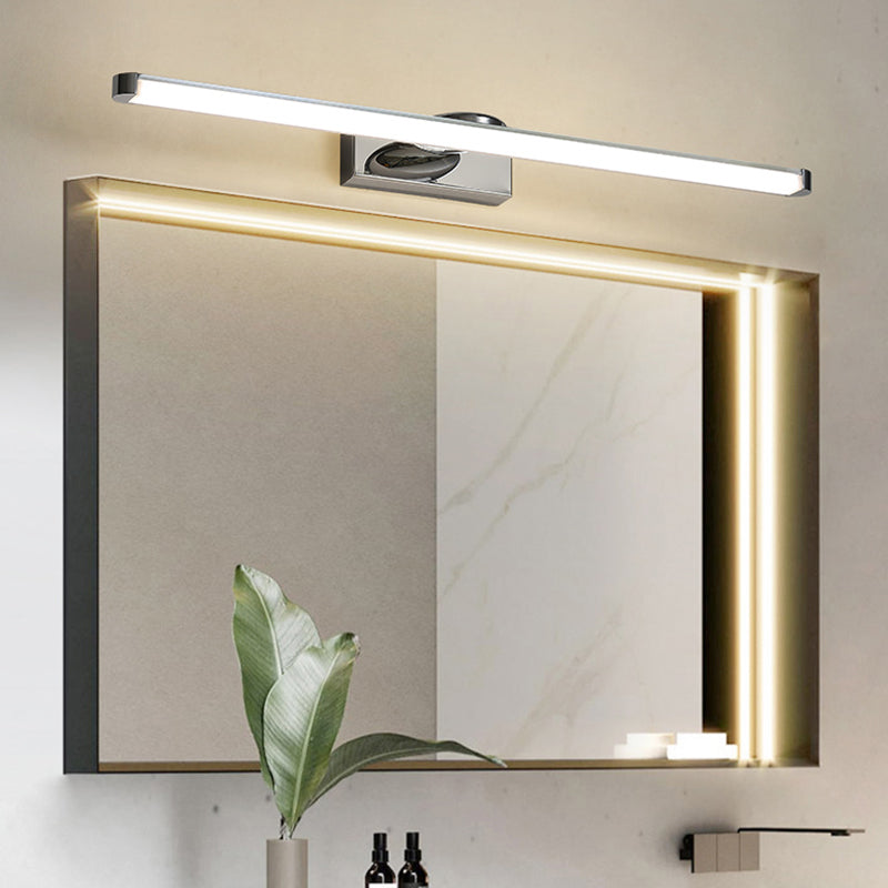 Modern Vanity Lighting Metal Wall Light Fixture in Silver for Bathroom